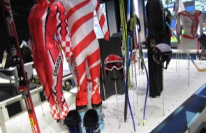 Olympic museum skis boots suit object mounts