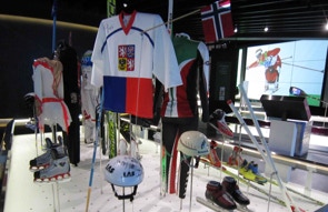 Olympic museum skis boots suit object mounts